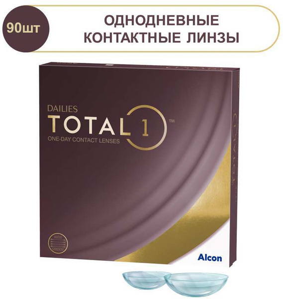 Alcon Контактные линзы Dailies Total 1, 90 шт., -6.00 / 8.5/ 1 день ...