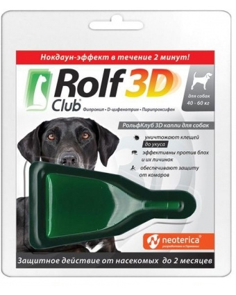 Rolf Club 3D капли от блох и клещей для собак 40-60кг - купить с ...