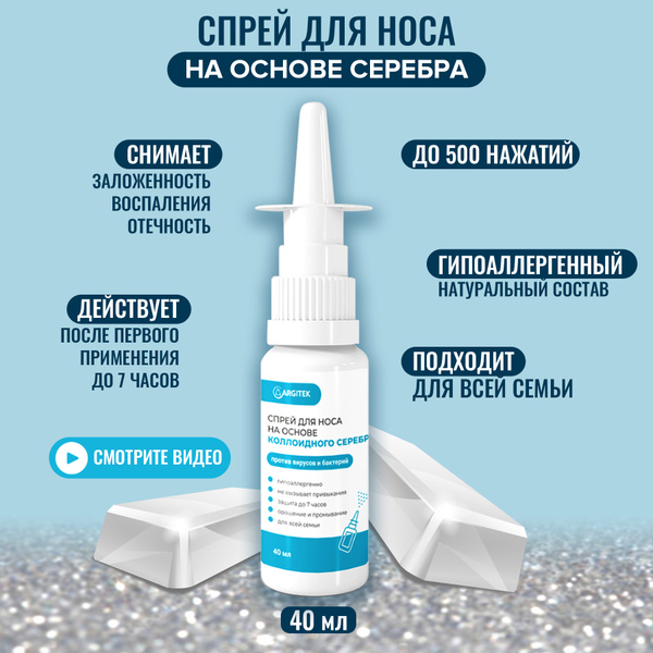 ARGITEK / Спрей для носа на основе коллоидного серебра. Противовирусный ...