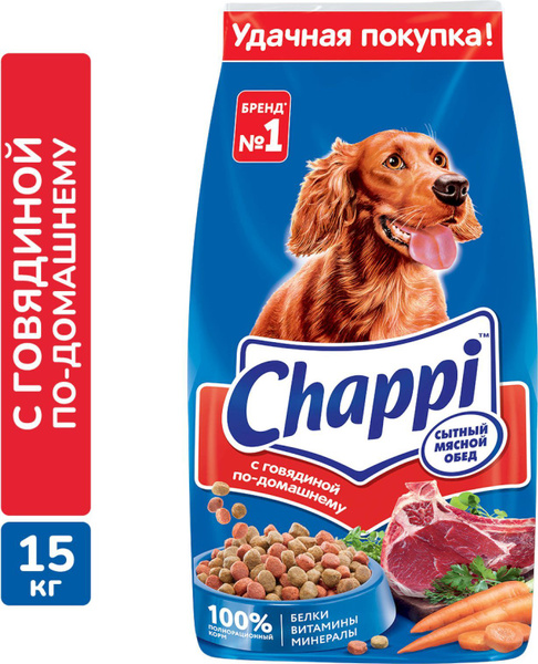 Корм сухой для собак Chappi сытный мясной обед с говядиной по-домашнему ...
