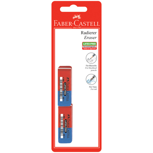 Набор ластиков Faber-Castell "Latex-Free" 2шт., скошенный ...