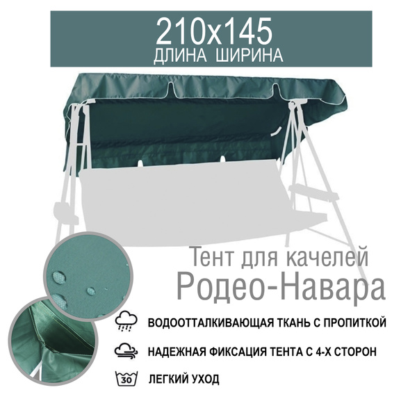 Тент для садовых качелей 145x15 см, Полиэстер с ПУ пропиткой, Полиэстер ...