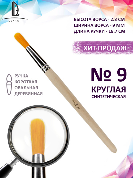 Luxart Кисть художественная круглая синтетическая для рисования ...