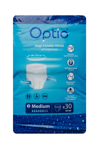 Подгузники-трусы для взрослых Оптио - Optio Soft M (80-120см) х 30 штук ...