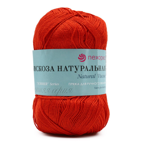 Пряжа Пехорка Вискоза натуральная, 88 красный мак, 100 г, 400 м, 5 шт ...