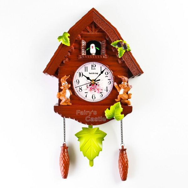 Часы настенные, серия: Маятник, "Зайки", с маятником, кукушкой, d:10 см ...