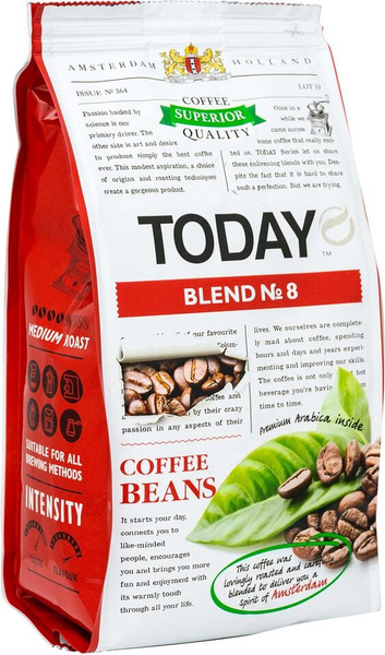 Кофе в зернах Today Blend №8 200г 2шт - купить с доставкой по выгодным ...