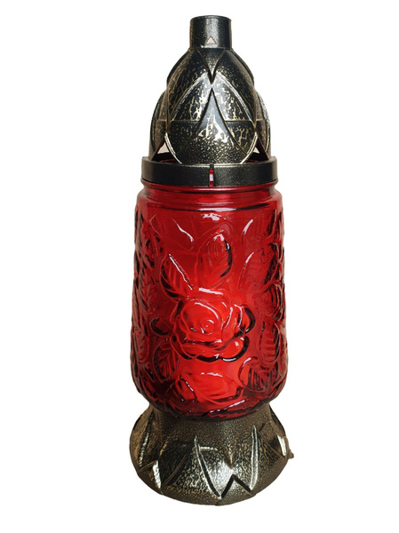 Лампада стеклянная Роза с крышкой h-25,5 см красная купить по выгодной ...