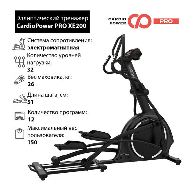 Эллиптический тренажер CardioPower PRO XE200, профессиональный ...