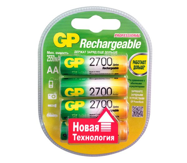 Батарейки GP R6 2700mAh 270AAHC/R6 Ni-MH (блистер 4) купить на OZON по ...