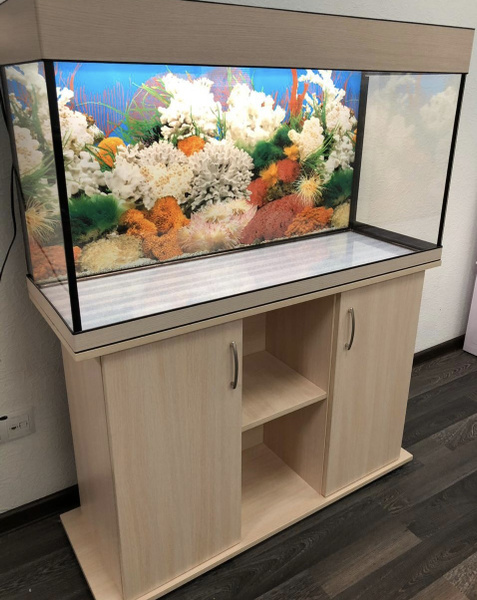 Аквариум 200 литров с тумбой AquariumBest цвет Беленый дуб (бежевый ...