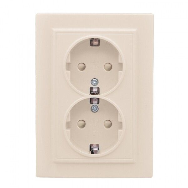 Розетка 2-мест. СП с/з 16А бежевый с защ. штор. Минск - купить по ...