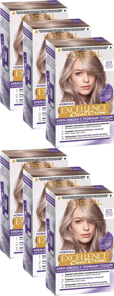 Крем-краска для волос Excellence Cool Creme 8,11 светло-русый, комплект ...
