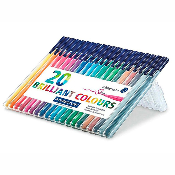 Набор фломастеров Staedtler Triplus color, 20 цветов, пластиковый пенал ...