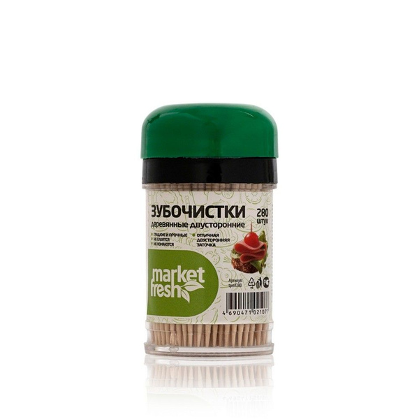 Зубочистки MARKET FRESH в диспенсере 280шт - купить с доставкой по ...