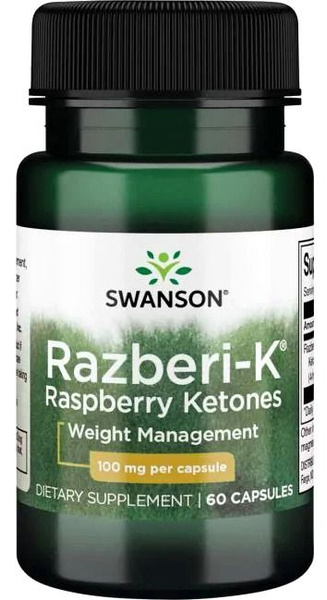 Razberi-K Raspberry Ketones 100 mg 60 caps Swanson США / Разбери-К ...