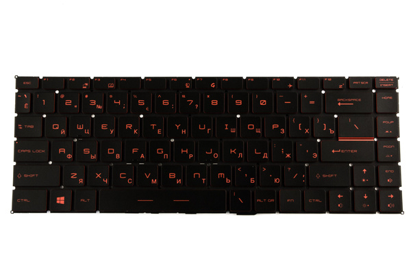 Клавиатура для MSI GF63 красная с подсветкой p/n: NSK-FDDBN, 4B+NEV02 ...