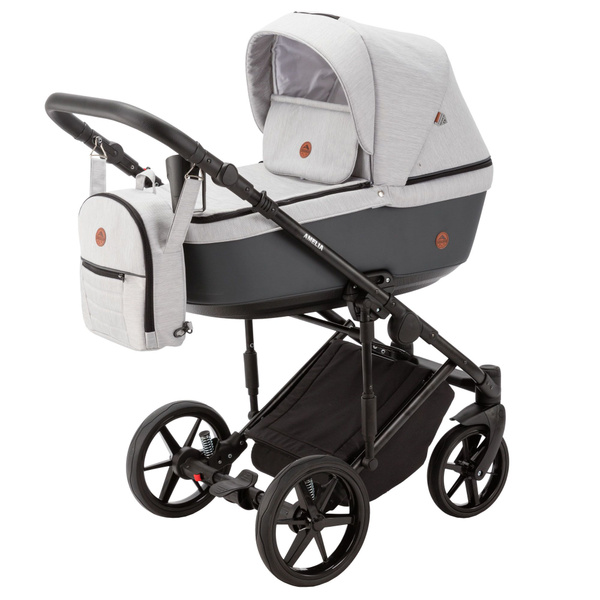 Коляска 2в1 Adamex Amelia TIP AM266 светло-серая ткань/тёмно-серая ...