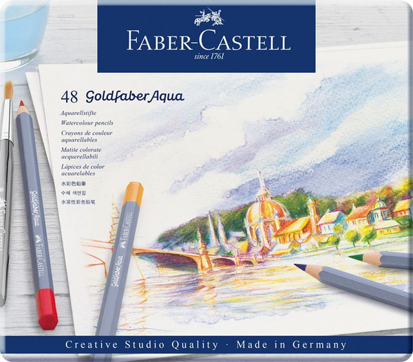Акварельные карандаши Faber-Castell Goldfaber Aqua 48 цветов купить на ...