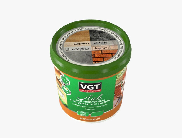 VGT / ВГТ ЛАК АКРИЛОВЫЙ ДЛЯ НАРУЖНЫХ И ВНУТРЕННИХ РАБОТ по дереву ...
