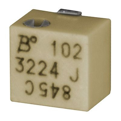 3224J-1-102E, Потенциометр многооборотный керметный 1кОм 0.25Вт SMD / 2 ...