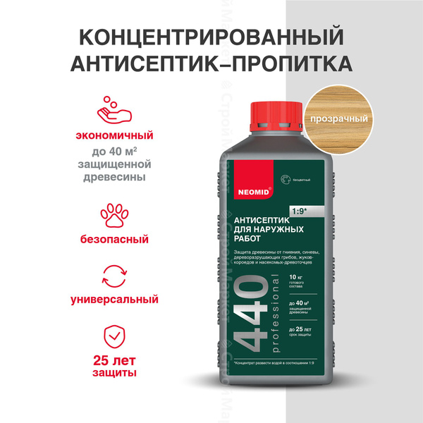 НЕОМИД 440 Eco (1 кг), для наружных и внутренних работ, концентрат 1:9 ...