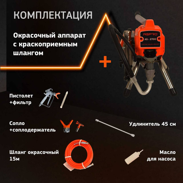 Электрический краскопульт ASPRO ASPRO-2700 купить по выгодной цене в ...