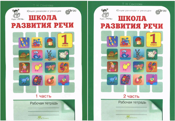 Школа развития речи 1 класс. Рабочая тетрадь. В 2-х частях (комплект ...