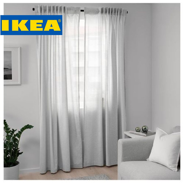 Тюль IKEA блэкаут Икеа 145х300 / Комплект из 2-х штор / Серого цвета ...