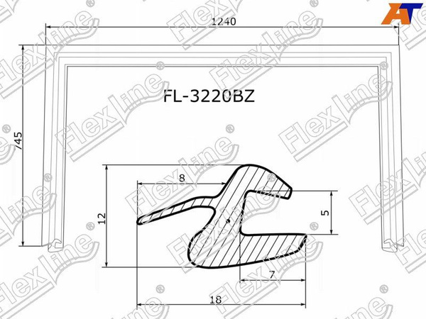 Молдинг лобового стекла (П-образный) Hyundai ix35 09-15 / Tucson 09-15