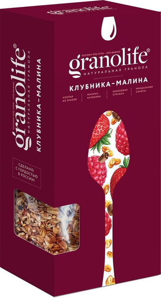 Гранола Granolife Клубника-Малина 200г - купить с доставкой по выгодным ...