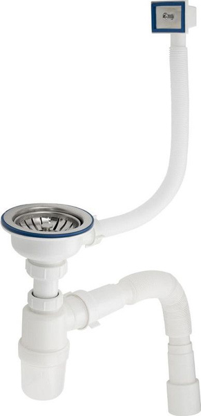 Санакс сифон для кухонной мойки раковины с гофрой и затвором от запахов код 4004