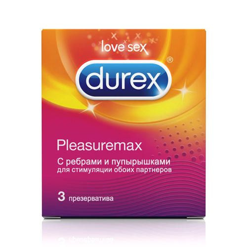 Durex Презервативы, Pleasuremax, С ребрами и пупырышками, 3 шт ...