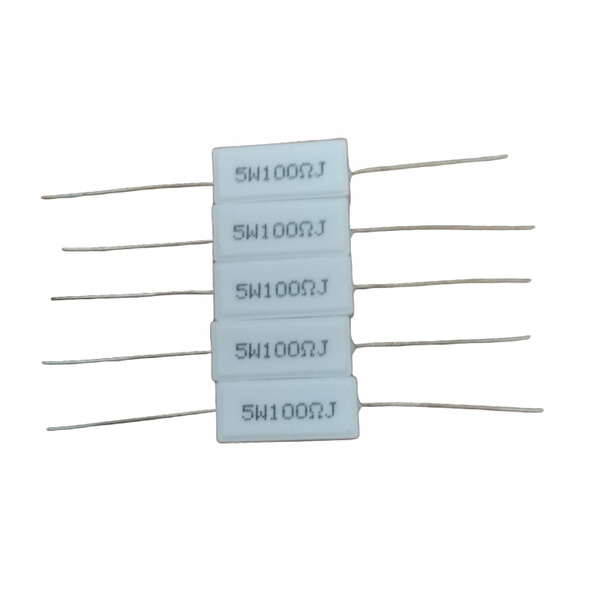Резистор проволочный мощный (цементный) SQP 5 Вт 100 Ом, 5W100RJ - 5 ...