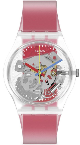 Женские наручные часы Swatch CLEARLY RED STRIPED - купить с доставкой ...