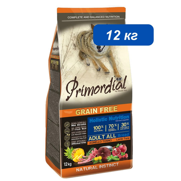 Primordial 12кг корм сухой для собак беззерновой тунец ягненок купить ...