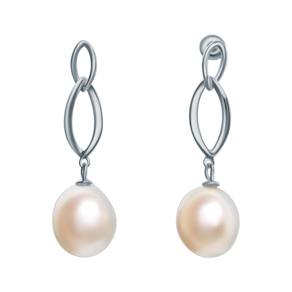 ELEMENT 47 Серьги из серебра 925 пробы с жемчугом - купить с доставкой ...
