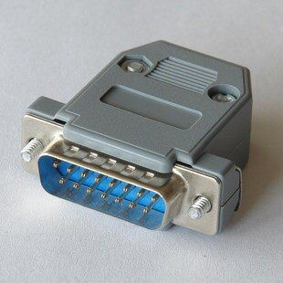 Разъем DB15M (Male) COM- 2 ряда пайка на кабель с корпусом - купить с ...