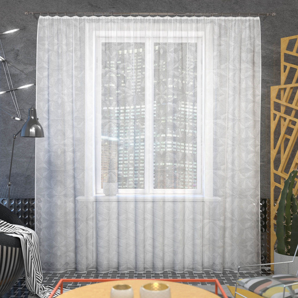 Тюль Elemento на ленте / Изделие на окно, занавеска / вуаль / органза ...