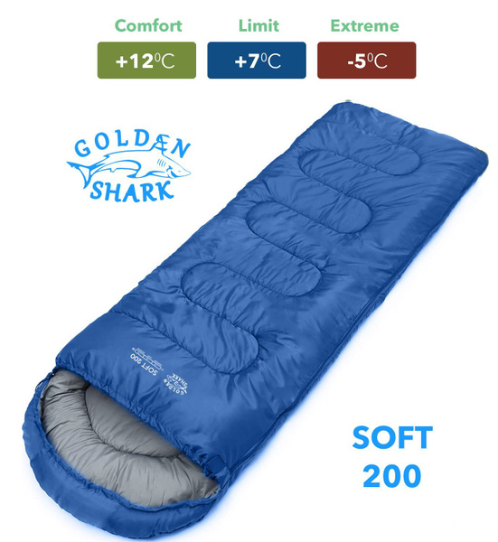 Спальный мешок туристический GOLDEN SHARK Soft 200 R, правая молния ...