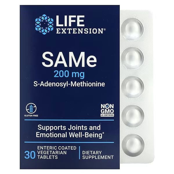 Life Extension SAMe S-Adenosyl-Methionine, 200 мг, 30 капсул - купить с ...