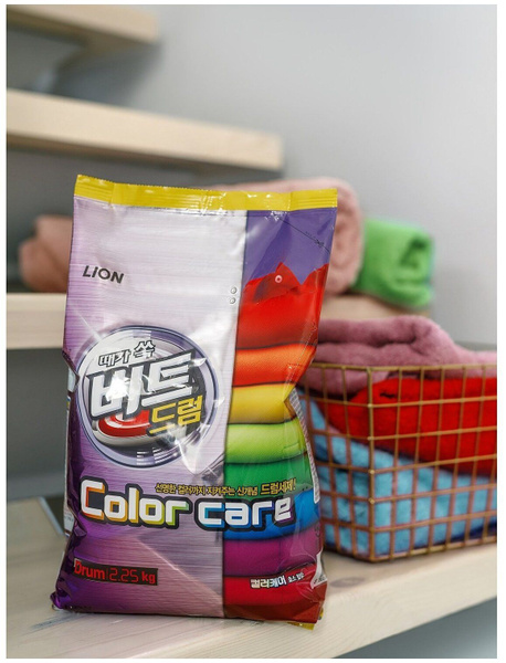 LION Концентрированный стиральный порошок для цветных вещей "Защита ...