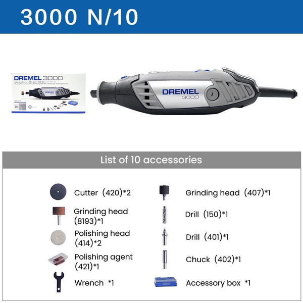Электрическая гравировальная и шлифовальная машина Dremel 3000-N/10 ...
