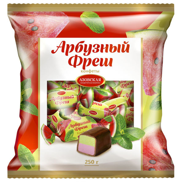 Конфеты помадные глазированные Азовская кондитерская фабрика "Арбузный ...