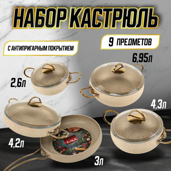 Набор посуды для приготовления OMS, 9 предм. - купить с доставкой по ...