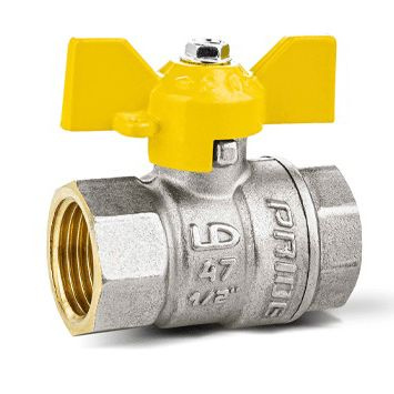 Кран шаровый 1/2" ВВ LD Pride бабочка желтая, внутренняя/внутренняя ...