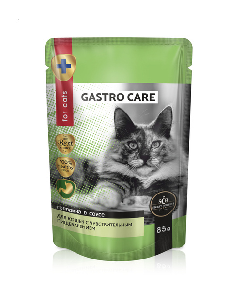 Влажный корм для кошек Secret Gastro Care с чувствительным пищеварением ...
