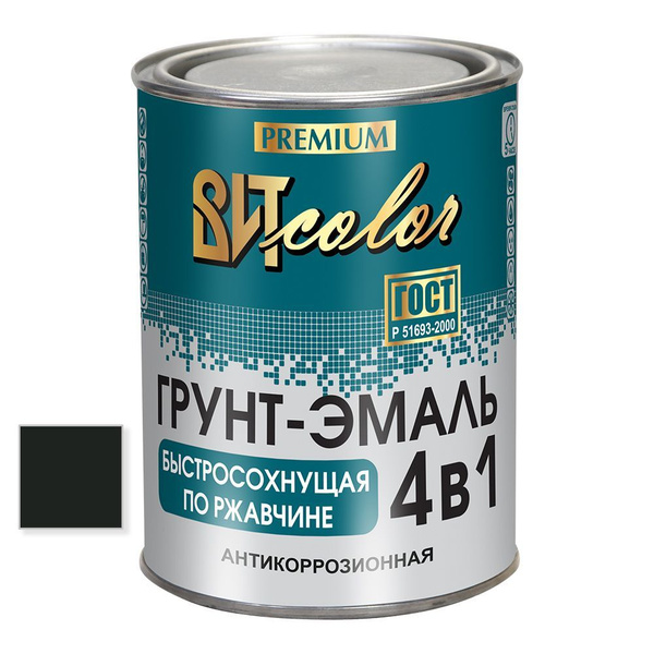 Грунт-эмаль ВИТ color По ржавчине 4 в 1 Гладкая, Алкидная, Глянцевое ...