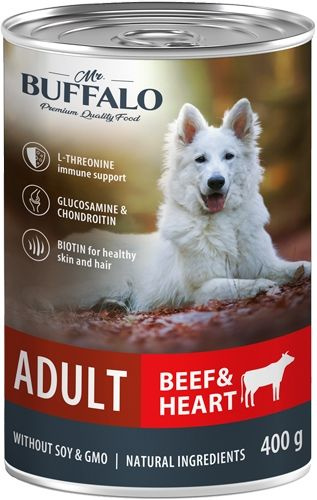 Корм влажный Mr.Buffalo для собак Говядина и сердце 400г , 1 шт ...