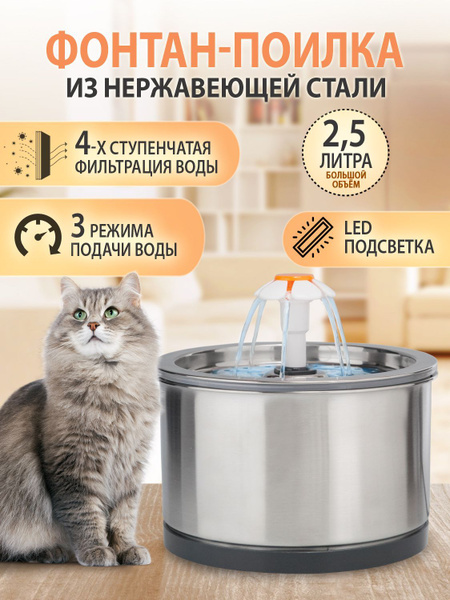Фонтан поилка для кошек и собак (питьевой фонтанчик - автопоилка) из ...